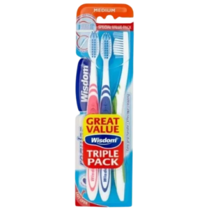 K/TB-Wisdom Fresh Medium Great Value Triple Pack Toothbrush